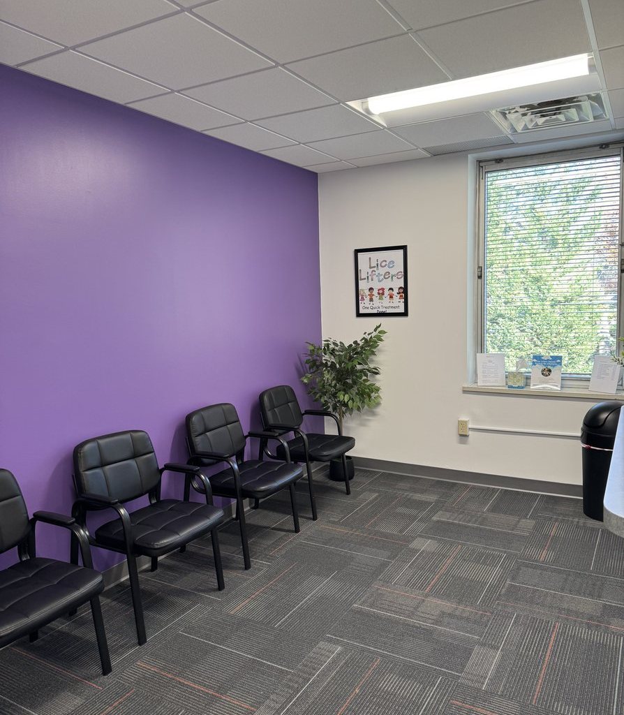 Waiting area at Lice Lifters of Montgomery County in Blue Bell, PA